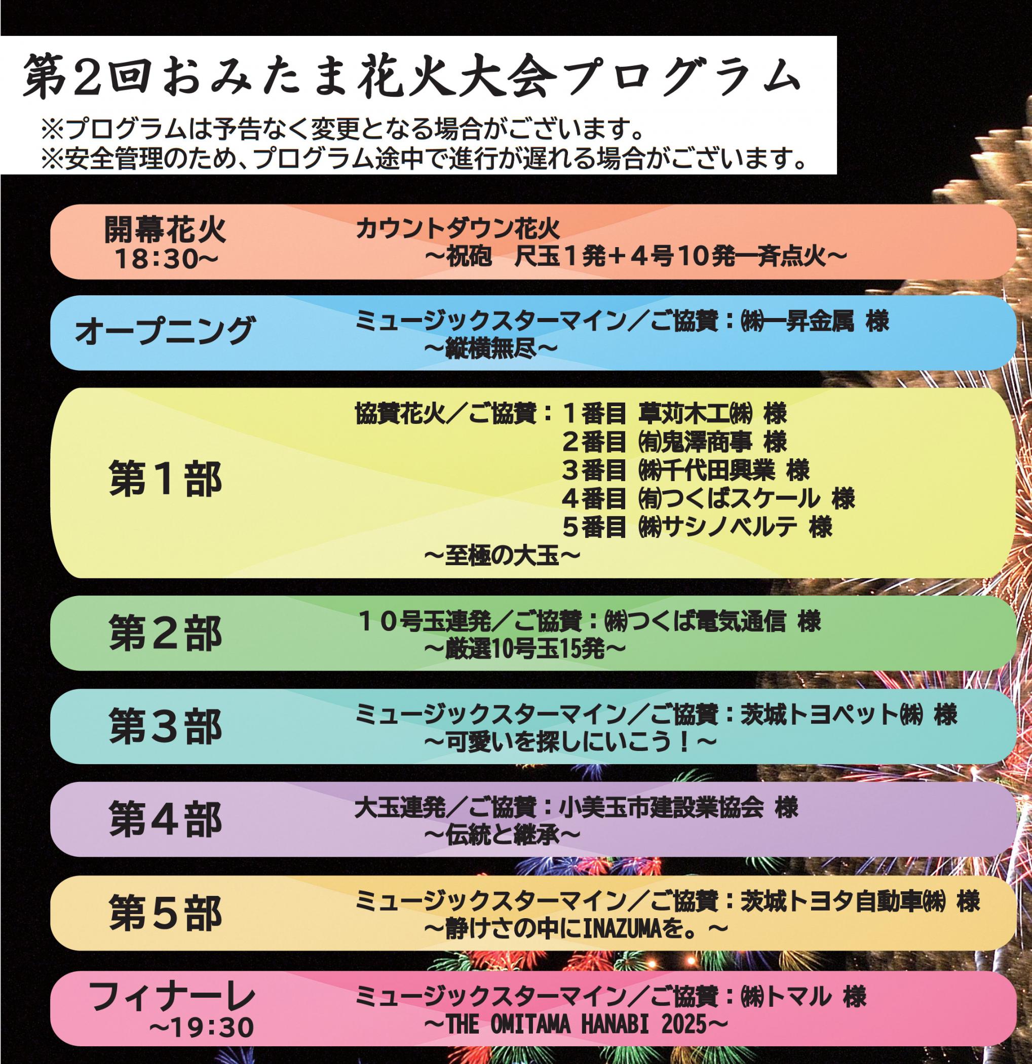 花火大会プログラム