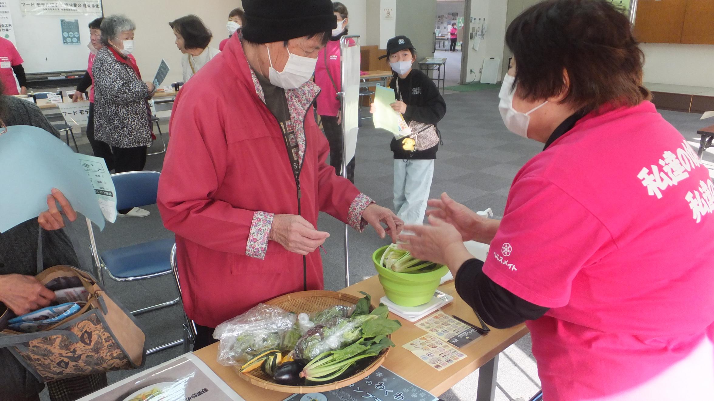 野菜計測の様子 野菜計測の様子